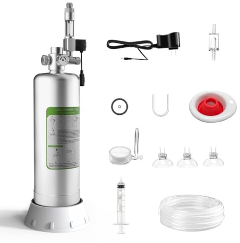 MagTool Kit generatore di CO2 per acquario fai da te, aggiornato 2025, da 5 litri, bottiglia in acciaio inossidabile con solenoide integrato e contatore bolle, valvola di sicurezza, interruttore
