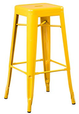 SKLUM Tabouret Haut en Acier LIX Jaune Fresia ↑76 cm