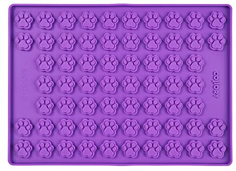 Collory Medium Pfoten (3cm) Silikon Backmatte, Hunde Tatzen, Backform für DIY Hundekekse und Leckerlis, Knochenbackform, Pralinenform, Schokoladenform, Antihaftend und Lebensmittelecht (BPA-Frei)