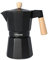 HOMLA Mia Mokka Espresso Maker for 6 Cups - For Delicious Coffee Espresso Coffee Machine Gas Stoves & Induction Hobs - Aluminium + Beech Wood Black
