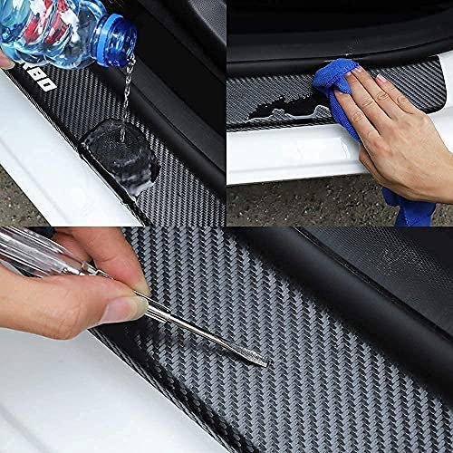 4 Stück Kohlefaser Auto Einstiegsleisten Schutz für Opel Astra J H G K, Türschweller Kratzschutz Abdeckung Verkleidung Protector Pedal Aufkleber Willkommen Pedal Scuff Guard Car Zubehör