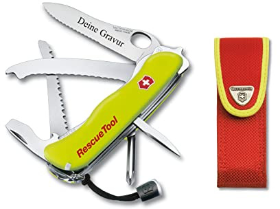 Victorinox® RESCUE TOOL con incisione personalizzata, motivo slogen, logo personalizzato sulla ciotola di plastica 0.8623.MWN