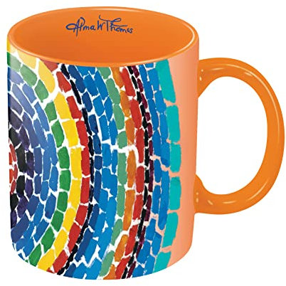 RainCaper Alma Thomas Stiefmütterchen in Washington, große Porzellan-Kaffee- und Teetasse für Zuhause und Büro, 325 ml, spülmaschinen- und mikrowellengeeignet