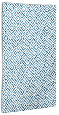 SJOAOAA Blau Weiß, Handtücher,Fliesenmuster im Mäander- und Camo-Stil,Mikrofaser-Gesichtstücher in Premium-Qualität,Hochsaugfähige und weiche Fingerspitzenhandtücher,Griechisches Thema,15.75x31.5in