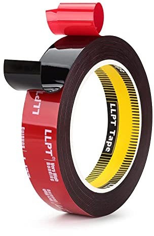 LLPT Ruban Adhésif Double Face Ruban de Montage Robuste 25mm*5m*0.8mm Ruban Adhésif Double Face en Mousse Acrylique Pour la Décoration de Bureau à Domicile de Mur de Voiture(G592525mm)
