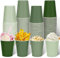 100Pcs Sage Green Paper Cups 9oz Gradient Color Disposable Coffee Cups Christmas Beverage Drinking Cups Paper Party Cups for Cold Hot Drinks Xmas Wedding Birthday Bride Shower Party Supplies