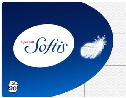 Softis 4-lagiges Toilettenpapier - 90 Rollen-Packung (10 x 9 Einzelpackungen), 100 Blatt pro Rolle, Einzigartiges Softkammer-System, Recyclebare Verpackung, FSC-zertifiziertes Papier