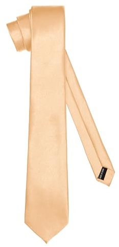Ladeheid Klassische Herren Krawatte, glänzend, Perfekt für Büro & Festlichkeiten, Vielfältige Farben - Ideal für Geschäftsmeetings, Hochzeiten TMS-7 (150cm x 7cm, Kupfer)