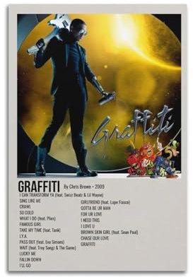 xze Chris Brown Poster, Wandkunst, Leinwand, Poster, Raumdekor, 30 x 45 cm, ungerahmter Stil