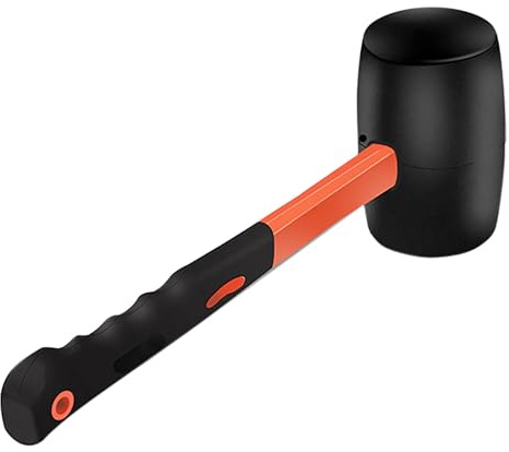 340.2 g Gummihammer mit stoßdämpfendem Fasergriff für Bodeninstallation, Camping, Zeltheringe, Heimdekoration, Bau und Holzbearbeitung (1)