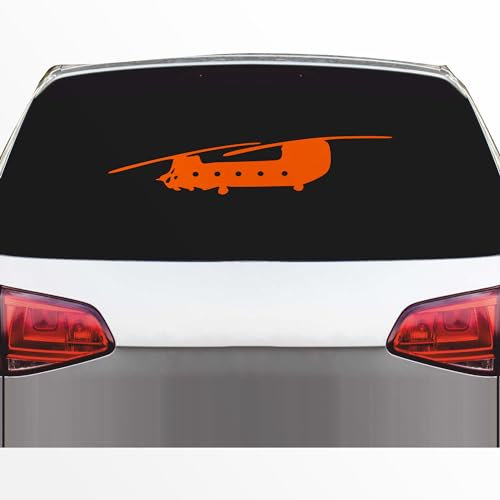 INDIGOS UG - Aufkleber - Autoaufkleber - 600x145 mm - JDM - Die Cut - Hubschrauber - orange - Tuning - Sticker - Heckscheibe - Auto - Fahrrad - Motorrad