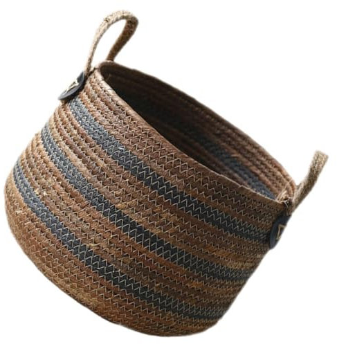 Alipis Weiden-Wäschekorb Gewebter Wäschekorb Kinderzimmer-Spielzeug-Aufbewahrungskorb Für Decken Kleidung Schuhe Pflanzen-Organizer