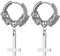 JewelryWe Petruskreuz Ohrringe für Herren Damen: Silber Edelstahl Wikinger Satanische Ohrringe Huggie Creolen mit Baumelnde Umgekehrt Upside Down Kreuz Gothic Vintage Ohrhänger Religiöses Schmuck