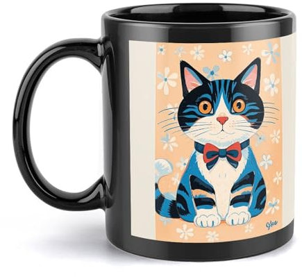 Grande tasse à café en porcelaine avec poignée - Motif chat du Cheshire - Pour le bureau et la maison