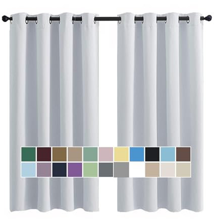 CHENG Gardine, Schallschutz Vorhang, Blickdicht Thermo Schalldämmend, für Schlafzimmer Kinderzimmer Wohnzimmer, 200x200cm(HöhexBreite), Weiß, 2er Set