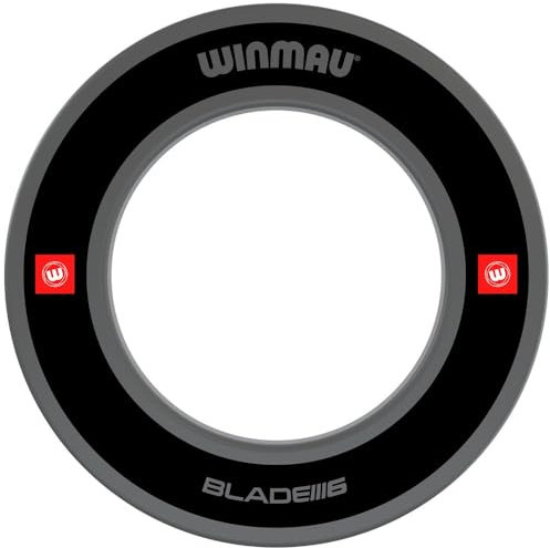 WINMAU Pro Line 1.0 Dart Board Surround Ring - Grey & Black - Durable Backboard Wall Protector for Dartboards - Professional Darts Accessories