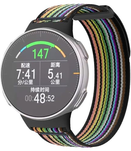 Bestgo Nylon-Armband kompatibel mit Polar Vantage V, Nylon-Uhrenarmband Sportarmband, verstellbares, schlankes Handgelenkband, kompatibel mit Polar Vantage V, Nylon