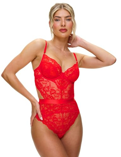 Ann Summers Hold Me Tight Body Hourglass Shaping, Ladies Underwear with Brazilian Brief, Cut-Out Back, & Underwired Cups - Genuine Womens Lingerie