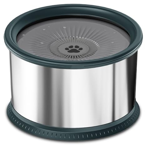 Giwnhvx 6.5L Dog Water Bowl 1.6 Gallon Super Large Capacity No Spill Dog Water Bowl,Stainless Steel Spill Proof Water Feeder Easy to Use (B)