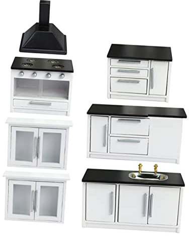 TOYANDONA Banco De Cocina Miniatura Armario Colgante para Decoración De Casa De Muñecas Muebles De Madera