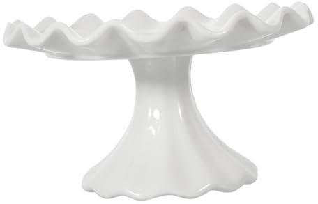 Happyyami Alzatina Per Torte in Ceramica Bianca Per Dolci Frutta e Cupcake Vassoio Decorativo Multifunzione Per Buffet e Festa