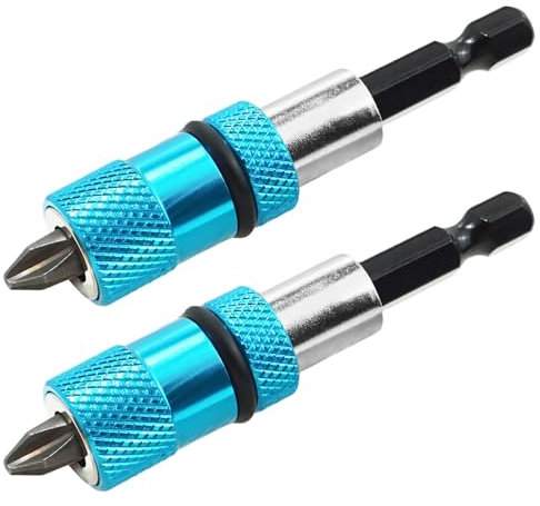 2 Pezzi Portainserti Magnetico, Porta Bit per Cartongesso Portabit a Cambio Rapido Regolazione Profondità Vite Attacco Esagonale da 1/4 per Avvitatori a Batteria e Trapani
