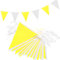 QRTDXP Weiße und gelbe Wimpelkette, 20 m, 52 Stück, gelbe Banner für Geburtstag, Party, Hochzeit, Festival, Innen- und Außendekoration