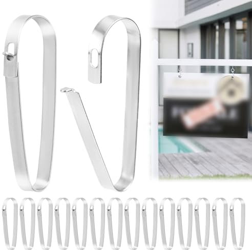 BOXOB 16st Immobilienschild Clips, Edelstahl Schild Reiter Clips Metall Schilderhalter für Immobilienschilder zum Aufhängen von Verkaufs- und Tag Der Offenen Tür Schildern