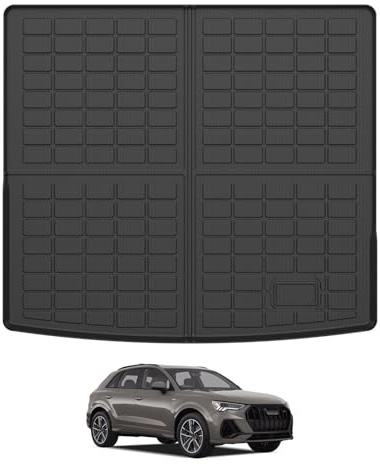 CARERSTEN 3D TPE Kofferraummatte Für Audi Q3 Gasoline 2018-2023 5-Sitzer Autofussmatten Mattenprofis Fusmattenteppich Für Audi Zubehör Allwetter Bodenmatte Wasserdicht Car Mats