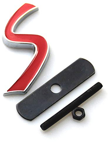 S Lettering Emblem Badge Metal Front Grille Grill Chrome Sticker Replacement for MINI Cooper R50 R53 R55 R56 R57 R59 F56 F55