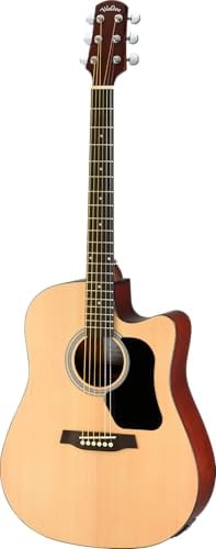 WALDEN Westerngitarre, Dreadnought Cutaway, Satinlack, EQ, Tasche