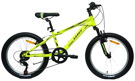 DEPORBIKES ️ Kinderfahrrad 50,8 cm (20 Zoll), 6 Gänge, Vorderradaufhängung + V-Break-Bremsen, sicheres Kinderfahrrad für abenteuerlustige Kinder (gelb)