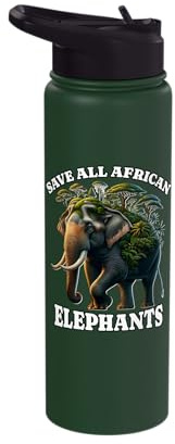 African Elephant Save African Elephant Stainless Steel Insulated Water Bottle