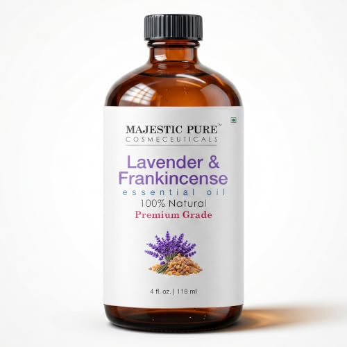 Majestic Pure Lavender & Frankincense Essential Oil, 118ml Candle Making | Scents | Ideal for aromatherapy, diffuser use, home fragrance, DIY projects, and creating custom essential oil blends.