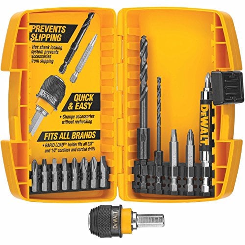 DEWALT DW2513 Rapid Load 15 Piece Drilling and Driving Set in Plastic Case