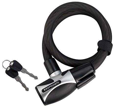 Kryptonite Coiled Cable black Size:12 mm x 180 cm