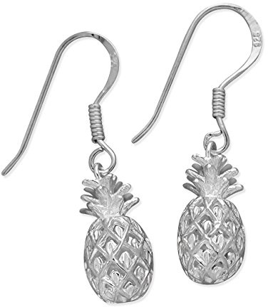 Hawaiian Silver Jewelry Ohrringe aus Sterlingsilber mit Ananas-Motiv