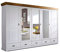 moebel-eins Roman Kleiderschrank/Drehtürenschrank teilmontiert, Material Massivholz, Kiefer, 5-türig, Weiss/Honig