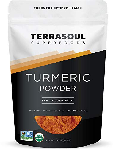 Terrasoul Superfoods Organic Turmeric Powder, 16 Oz : Curcumin - Lab Tested for Purity - Premium Quality - Great for Inflammation