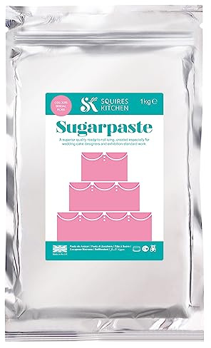 Squires Kitchen Bridal Rose Ready To Roll Sugarpaste Icing for Decorating Cakes, Cupcakes and Cookies, Premium Quality Rolled Fondant - 1kg