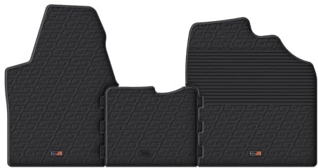 TRAVALL Rubber Car Mats (set of 4) compatible with Citroen Despatch (2007-2012) Heavy Duty Floor Mats Moulded Premium Mats Easy Clean Black with Clips - Anti Slip All-Weather Protection