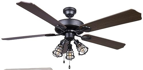 CANARM CF52OTT5GPH Otto 52 Ceiling Fan with 5 Rev Blades Silver Oak/Walnut 3 Light