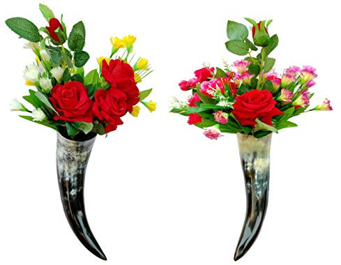 Blumenvase zum Aufhängen an der Wand, 2er-Set aus Horn2 (20,3 bis 25,4 cm Länge)