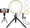 6-Zoll-LED-Ringlicht mit Stativ für Desktop YouTube Video und Make-up, Mini-LED-Kamera-Licht mit Handy-Ständer Desktop-LED-Licht mit 3 Lichtmodi und 11 Helligkeitsstufen