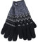 HEAT HOLDERS - Ladies Cute Striped Fairisle Warm Knitted Fleece Lined Winter Thermal Gloves (M/L, Black (Trondheim))