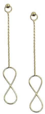 Monkimau Damen Ohrringe Unendlichkeitszeichen Ohrhänger aus 925 Sterling Silver echt Silber mit 18K Gold plattiert