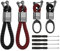 Chudian 4 pcs Porte-Clés en Cuir de Voiture, Tressée Cuir Porte-clés en Métal pour Homme et Femme avec Tournevis (rouge et noir)