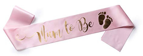 OLILLY Schärpe Mum to Be für eine Baby Shower (Rose und Gold)