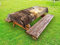 ABAKUHAUS Säule Outdoor-Tischdecke, Griechische Gebäude Poseidon, dekorative waschbare Picknick-Tischdecke, 145 x 210 cm, beige Taupe