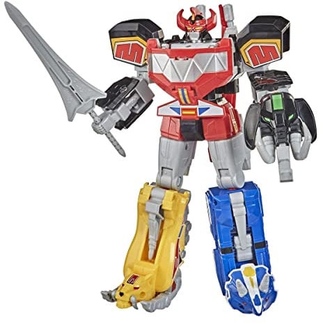 Power Rangers Mighty Morphin Megazord Megapack enthält 5 MMPR Dinozord Actionfigur-Spielzeuge für Jungen und Mädchen ab 4 Jahren, inspiriert von der TV-Show der 90er Jahre